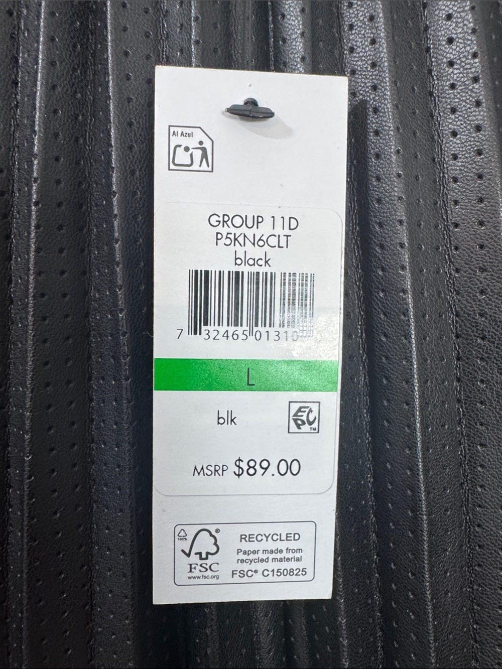 DKNY Black Pleated Faux Leather Perforated Skater Skirt - Size Large - Picture 3 of 8